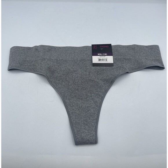 No Boundaries Women's 2XL Nylon Blend Seamless Thong, Gray Heather NWT - Picture 1 of 7